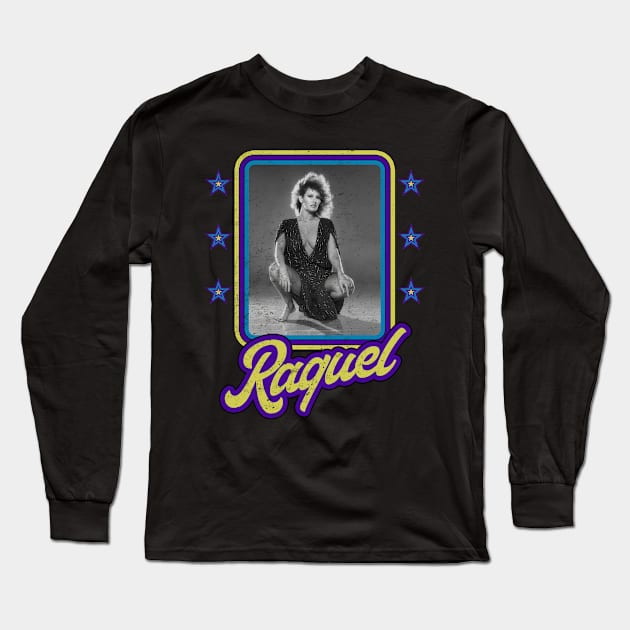 Distressed Raquel Welch Long Sleeve T-Shirt by Tee Arcade